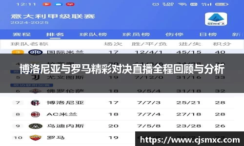 博洛尼亚与罗马精彩对决直播全程回顾与分析